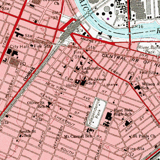 Topographic Map of Saint James Hospital, NJ