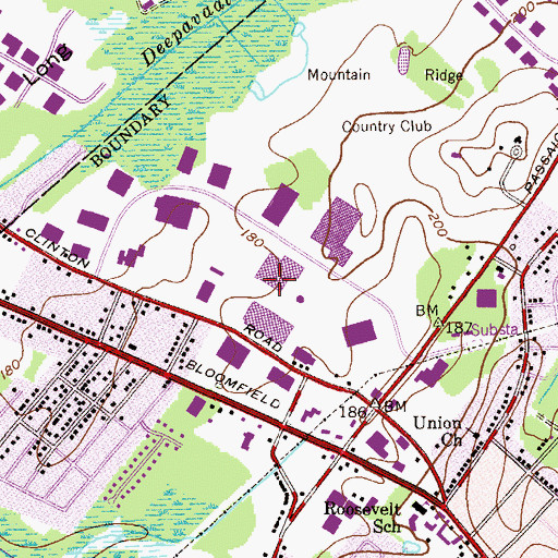 Topographic Map of West Essex Industrial Park, NJ