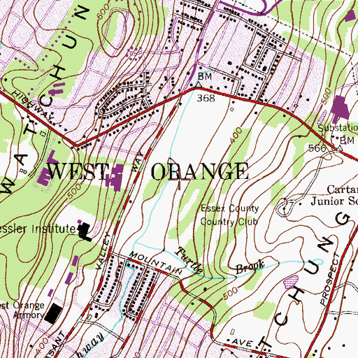 Topographic Map of Francis A Byrne Golf Course, NJ