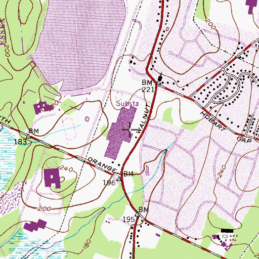Topographic Map of Livingston Mall Shopping Center, NJ