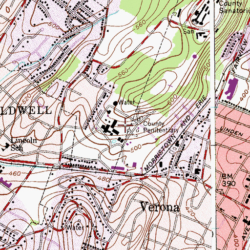 Topographic Map of Essex County Penitentiary (historical), NJ