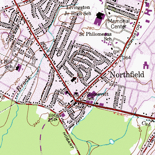 Topographic Map of Monmouth School, NJ