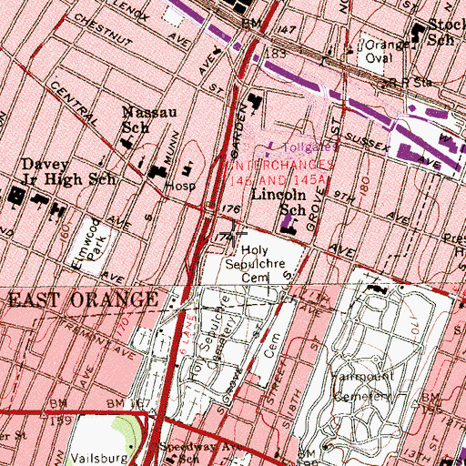 Topographic Map of Saint Joseph's Parochial School, NJ