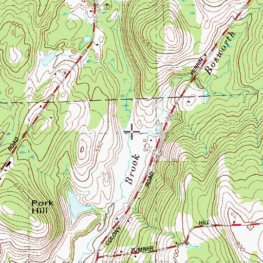 Topographic Map of Bosworth Brook, CT