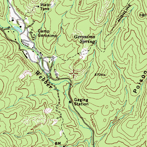 Topographic Map of Geronimo Trailhead, AZ