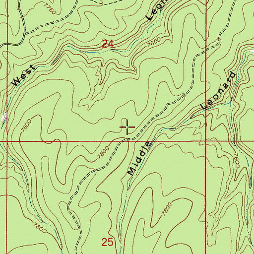 Topographic Map of Middle Leonard Number Four Spring, AZ