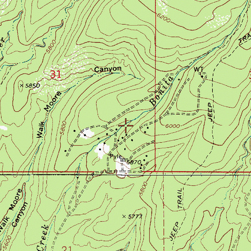 Topographic Map of Bonita Creek Estates, AZ