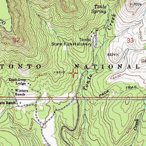 Topographic Map of Hatchery Trailhead, AZ
