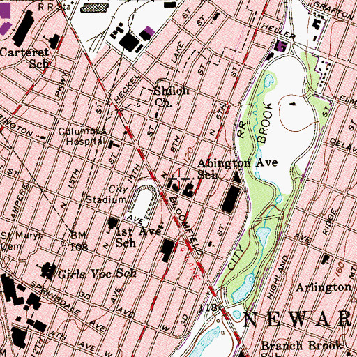 Topographic Map of Saint Francis Xavier Church, NJ