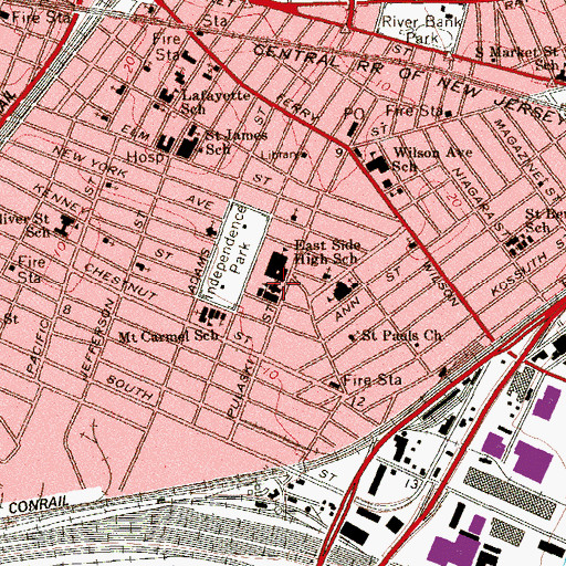 Topographic Map of Saint Casimir School, NJ