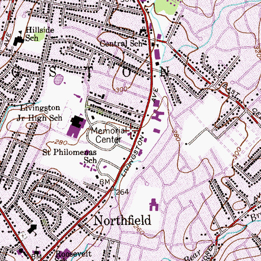 Topographic Map of Ruth L Rockwood Memorial Library, NJ
