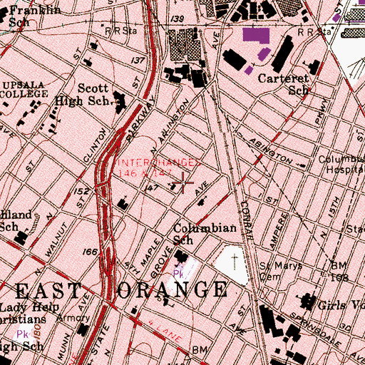 Topographic Map of Central Christian Church, NJ