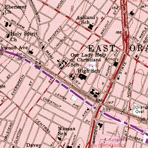 Topographic Map of Christ Episcopal Church, NJ