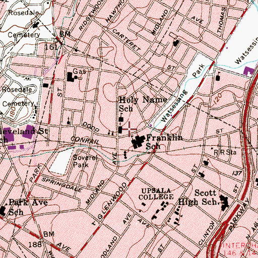 Topographic Map of Church of the Holy Name of Jesus, NJ