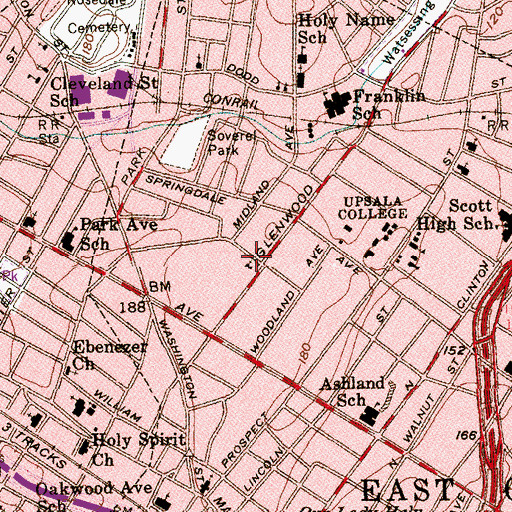 Topographic Map of First Lutheran Church, NJ