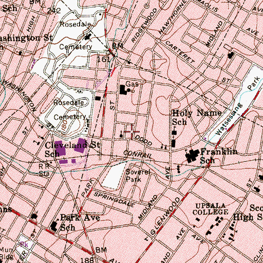 Topographic Map of Grace Methodist Episcopal Church, NJ