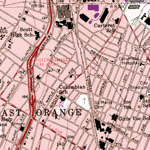 Topographic Map of Grace Union African Methodist Episcopal Church, NJ