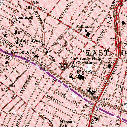 Topographic Map of Mount Olive Baptist Church, NJ