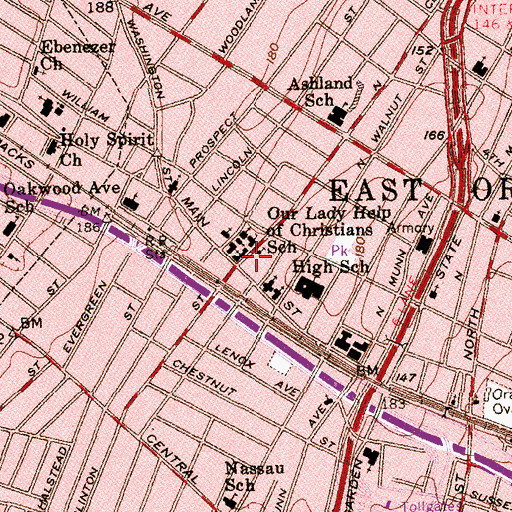 Topographic Map of Our Lady Help of the Christians Catholic Church, NJ