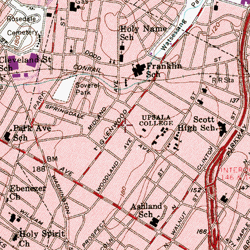 Topographic Map of Saint Marks African Methodist Episcopal Church, NJ