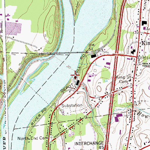 Topographic Map of Boweyns Brook, CT
