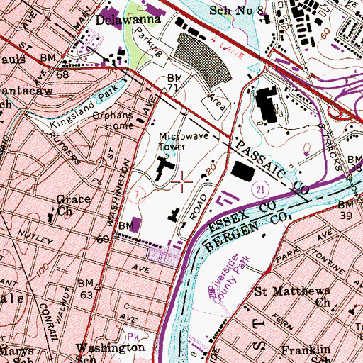 Topographic Map of Yountakah Golf Course (historical), NJ