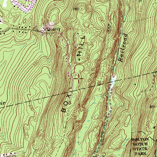 Topographic Map of Box Hill, CT