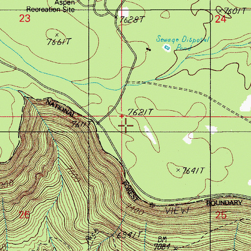 Topographic Map of Crook Campground, AZ