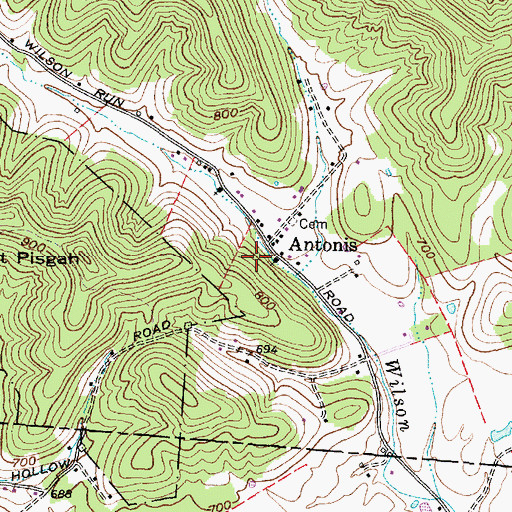 Topographic Map of Antonis Post Office (historical), OH