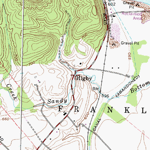 Topographic Map of Higby Post Office (historical), OH