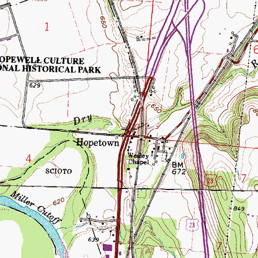 Topographic Map of Hopetown Post Office (historical), OH