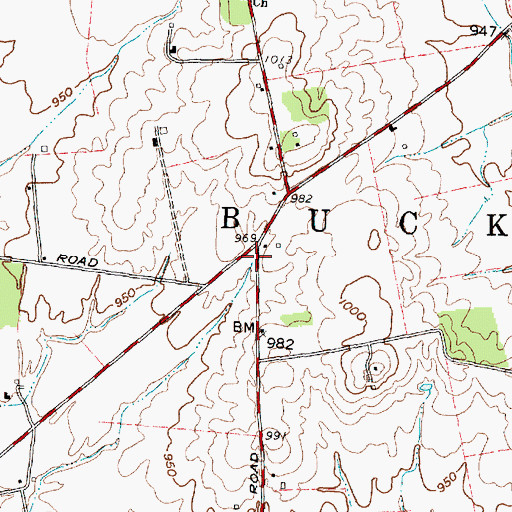 Topographic Map of Thornton Post Office (historical), OH