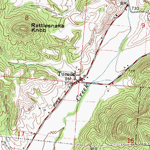 Topographic Map of Tucson Post Office (historical), OH