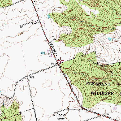 Topographic Map of View Post Office (historical), OH