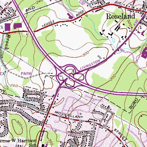 Topographic Map of Interchange 5, NJ