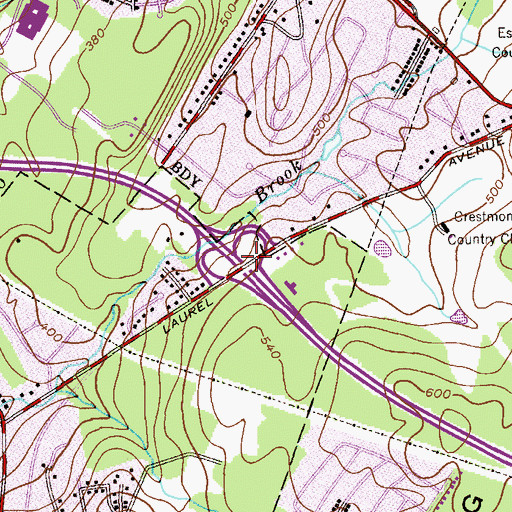 Topographic Map of Interchange 6, NJ