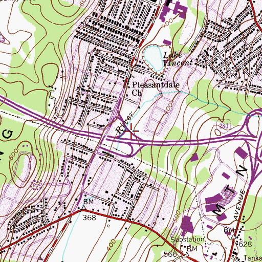 Topographic Map of Interchange 7, NJ