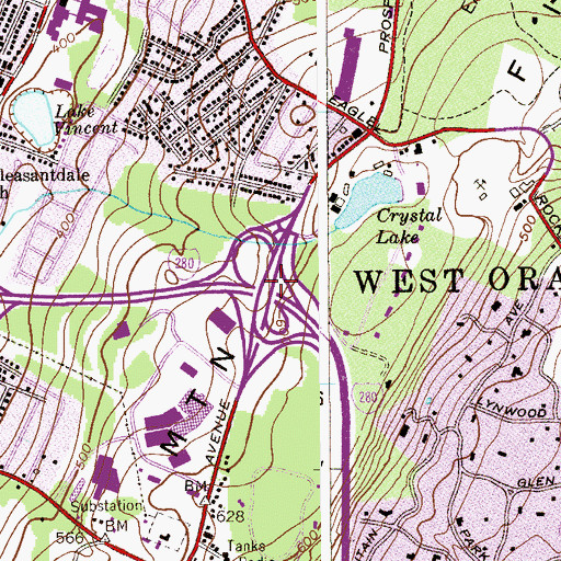 Topographic Map of Interchange 8, NJ