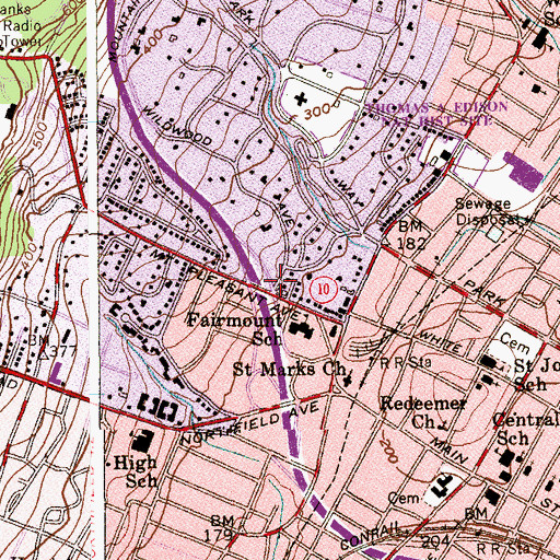 Topographic Map of Interchange 9, NJ