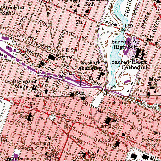 Topographic Map of Interchange 13, NJ