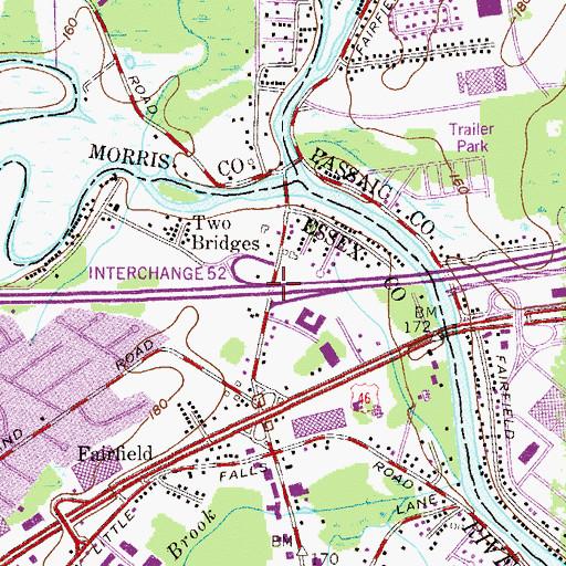 Topographic Map of Interchange 52, NJ