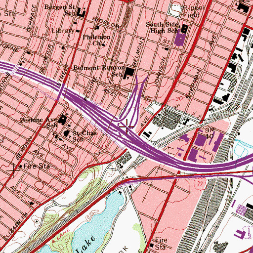 Topographic Map of Interchange 56, NJ