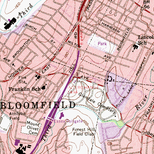 Topographic Map of Interchange 150, NJ