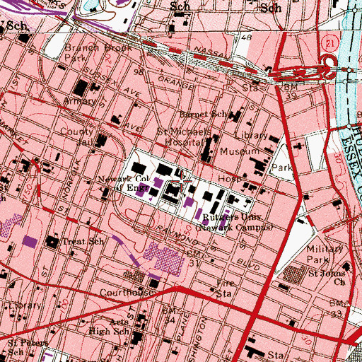 Topographic Map of Campbell Hall, NJ