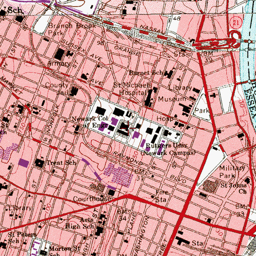 Topographic Map of Colton Hall, NJ