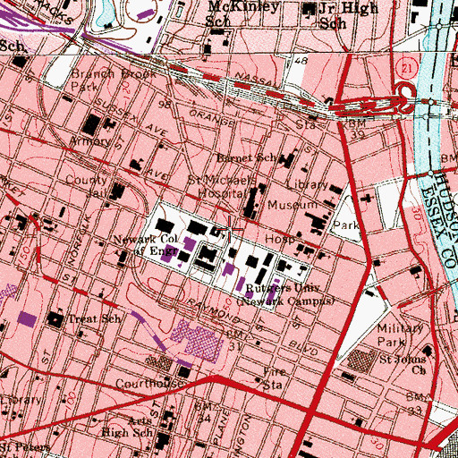 Topographic Map of Cullimore Hall, NJ