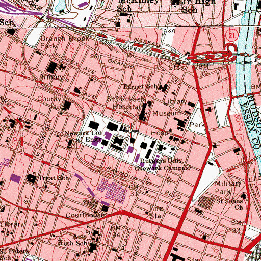 Topographic Map of East Building, NJ