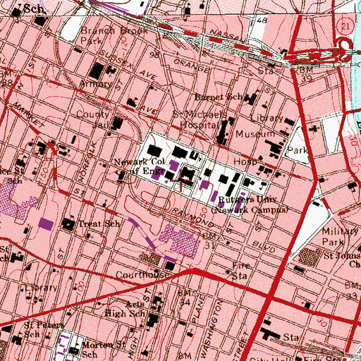 Topographic Map of Electrical and Computer Engineering Building, NJ
