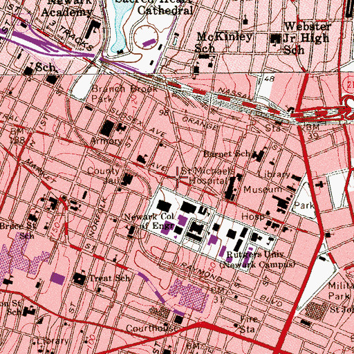 Topographic Map of Guttenberg Information Technologies Center, NJ