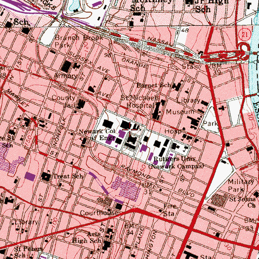 Topographic Map of Kupfrian Hall, NJ